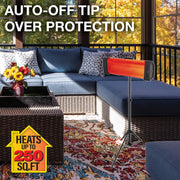 Handy Heater Heatwave Pro Tripod Ceramic Space Heater, 1500W, Black, Adjustable Legs, Telescoping Pole up to 78 in, Detachable Heating Head, Remote Control