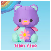 Spin Master Ltd Swisheez Teddy Bear Plush Toy, Retro-Inspired, Purple and Teal with Pink Accents, 7 in