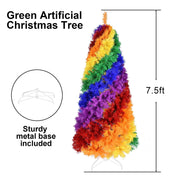 Bringstar XHJ75T-1825T 7.5FT Rainbow Artificial Tree with 1825 Premium PVC Branch Tips, Hinged