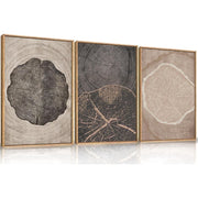 HPINUB Beige Tree Ring Framed Canvas Wall Art Set, Neutral Vintage Abstract Tree Spiral Print, Minimalist Wood Artwork, 16 x 24 in