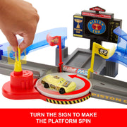 Mattel Disney Pixar Cars Piston Cup Stunting Speedway Playset with Tongue-Out Lightning McQueen Toy Car, Multicolor, 30 in, JHL42