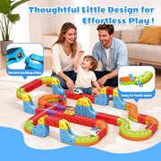 BRISTLIX 141PCS Electric Train Set with Flexible 3D Magnetic Race Track STEM Toy for Kids Ages 3-8, 699-68A