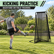 Kapler Football Kicking Practice Net, Portable Quarterback Target Cage, Fiberglass Frame, Black, 81x41 Inch Opening