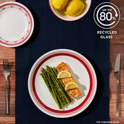 Corelle Sadie 18-Piece Dinnerware Set for 6, Eco-Friendly Triple-Layer Vitrelle Glass, Microwave and Dishwasher Safe, Deep Raspberry, 1150869