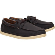 HEYDUDE Harbor Lo Classic Boat Shoes for Men, Mole Brown Multi, Slip-On with Elastic Laces, Cushioned Ankle Collar, Removable Foam Insole, Lightweight Flexible Outsole, 45139-2ID