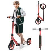 UPGO Fitness HBCR Kick Scooter Foldable with 8-Inch Wheels Adjustable Handlebar Red