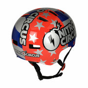 Nitro Circus HNC-HMT-1442 Children's Multi-Sport Helmet, Lightweight Durable Design, Blue and Silver, Adjustable Fit