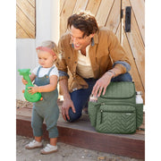 Skip Hop Forma Quilted Diaper Bag Backpack, Lightweight, Spacious, Insulated Bottle Pockets, Adjustable Straps, Sage, 9P440710