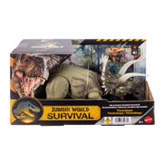Mattel Jurassic World Wild Roar Triceratops Dinosaur Action Figure Toy, Roaring Sounds, Attack Motion, Amber Lights, Movable Joints, 12.2 in, JKL81