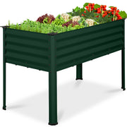 Best Choice Products Elevated Galvanized Metal Garden Bed, 48x24x30 in, Dark Green, SKY8705