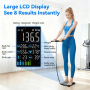 Checkme Lepulse 8-Electrode Smart Body Fat Scale, Full Body Composition Analyzer, Bluetooth, Large Digital Display, BMI Muscle Mass, 20 Metrics, Rechargeable P1