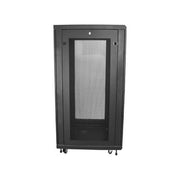 StarTech 24U Server Rack Cabinet, Adjustable Depth 1.8 to 29.8 in, Lockable Mesh Doors, Steel Mesh Front and Rear, 992 lb Capacity, Black, RK2433BKM