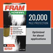 FRAM DG9549 Diesel Cartridge Oil Filter, Stainless Steel, 20,000 Mile Protection, 99% Filtration Efficiency