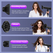 SKIMI Ionic Hair Dryer, 1600W Brushless Motor, High Speed 110000RPM, Lightweight, Low Noise, Gold with Diffuser and Concentrator
