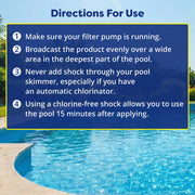 In The Swim Chlorine-Free Pool Shock, Quick Dissolving Fast-Acting Shock-Oxidizer, Compatible with Swimming Pools Spas Salt Chlorinated Pools, 24 lb Y8220