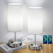 Nordic Hygge B08GCG3N7T Set of 2 Touch Control Dimmable Table Lamps with 2 USB Charging Ports & AC Outlet