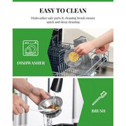 GDOR Juicer Machine, Dual Speed Centrifugal Extractor, Titanium Enhanced Cut Disc, 2.5 in Feed Chute, Anti-Drip, Includes Cleaning Brush, White, JE2003W
