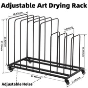IAJXWI Large Art Canvas Storage Rack, Adjustable Slots, Metal, Black, 33.5 x 17.3 x 27 in, Y05M3092