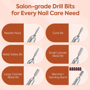 HOOICB V5 45000rpm Professional Drills for Acrylic Nails, White