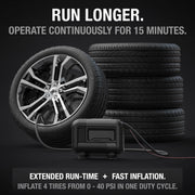 Noco AIR15 Portable Tire Inflator, UltraFast 15A 80 PSI, Digital Gauge, Smart Pressure Technology, LED Flashlight, 12V, Compact Design