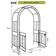 Ktaxon Metal Garden Arch 7Ft Garden Trellis Arch Arbor Outdoor Wedding, Black
