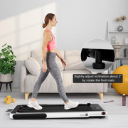Costway SP37914US-WH Up To 7.5MPH 2.25HP 2 in 1 Single Display Screen Treadmill W/ APP Speaker Remote Control - White