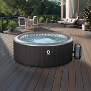 Avenli Oasis Inflatable Hot Tub Spa, 2-3 Person, 181 Gallon Capacity, 105 Water Jets, Rapid Heating to 104F, Black, Includes Insulated Cover, AV2000SP