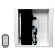 Datacomm Electronics In-Wall Connected Media Box with 15 Amp Duplex Power Receptacle, White, 45-8011-1P