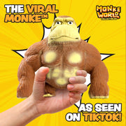 MonkeWorld Original Stretchy Monkey Toy, Trending Squishy Fidget Plushie for Stress and Anxiety Relief, Durable Soft Gorilla Plush CL22427