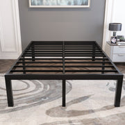 Yookare 18 Inch Heavy Duty Platform Bed Frame, Metal, Black, Queen, 4000 lbs Capacity