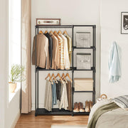 Boutique Home Freestanding Open Wardrobe Clothing Rack, Adjustable Height, Black, 44.1 in W x 16.9 in D x 65 in H, B07MTZJW2G