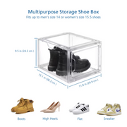 Mainstays 3pack Stackable Clear Glossy Plastic Drop Front Shoe Organizer, Adult Size, 1 Tier-15.1x11.8x9.5inch