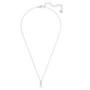 Swarovski Stilla Attract Trilogy Pendant Necklace with White Round Crystals, Rhodium Plated Chain, Adjustable 14.9-16.9 in, 5414970