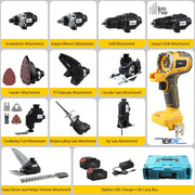 NEWONE 18V Cordless Power Tool Combo Kit, 12-Tool Set with Brushless Motor, Dual 4.0Ah Batteries, Charger Included, Yellow