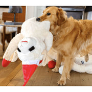 Multipet Holiday Super-Sized Plush Lamb Chop Dog Toy, 3 Feet Tall, White with Red Santa Hat, Limited Edition