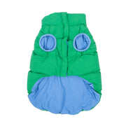 Oodles Green Quilted Puffer Bubble Hem Fall Dog Jacket, XS