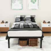 Caplisave Heavy Duty Twin Metal Bed Frame, 18in Platform, Noise-Free, Black