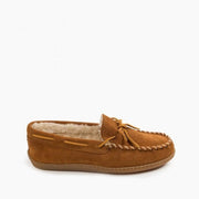 Minnetonka 3902 Moccasin Pile-Lined Hardsole Mocs for Men - Brown - 11M