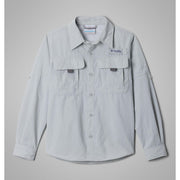Columbia PFG Bahama II Long-Sleeve Button-Down Shirt for Kids - Cool Grey - M