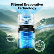 Fimilo K50 Evaporative Humidifier, 3L Capacity, Fogless Cool Mist, Stepless Speed Control, 1-8H Timer, White