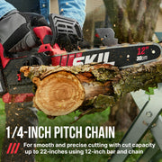 Skil PWR CORE 40 12 In. Brushless Top Handle Cordless Chainsaw with 2.0Ah Battery and Charger, Tool-Free Chain Tensioning, 40V TH1200C-11