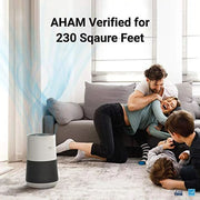 Winix A231 Tower True HEPA 4-Stage Air Purifier, White & Charcoal Grey, 230 sq ft