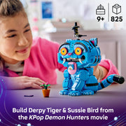 LEGO KPop Demon Hunters Derpy Tiger and Sussie Bird 825-Piece Building Set, Multicolor, 6636437
