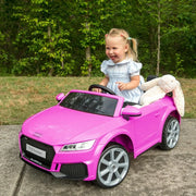 Outfunny Kids Ride On Car, Licensed Audi TT 12V Electric Car Toy with Remote, LED Light, Pink