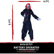 Haunted Hill Farm HHCLOWN-21HA 4.7-Ft Scary Swinging Talking Clown Halloween Animatronic with Touch Activated Lights