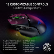 Razer Basilisk V3 Pro 35K Wireless Ergonomic Gaming Mouse with HyperScroll Tilt Wheel, 13 Customizable Controls, Chroma RGB Lighting, Black