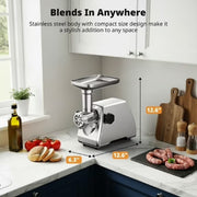 AIRMSEN Electric 4 in 1 Meat Grinder with Tomato Strainer, Meat Mincer with 2 Blades & 3 Plates