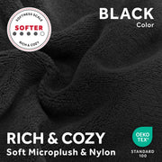 Sunbeam On-the-Go Cordless Heated Throw Blanket with Hood, Black Nylon Microplush, 50x66, 13698