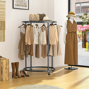 Nefoso Clothing Garment Rac Round Clothes Rack with 4 Universal Wheels