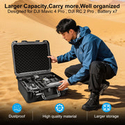 Lekufee Waterproof Hard Carrying Case for DJI Mavic 4 Pro Combo with Custom Foam Insert, Impact Resistant, Dustproof, Black, LK1202